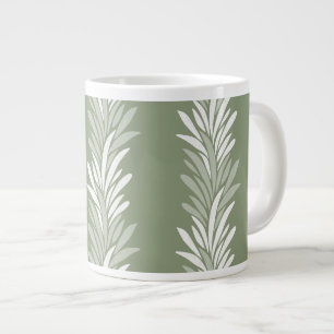 Sage Meadow Green Palm Leaves Nature Art Card Large Coffee Mug