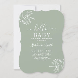 Sage Minimalist Baby Shower invitation