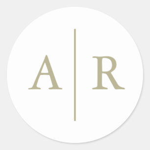 Sage Minimalist Elegant Envelope Seal,  Classic Round Sticker