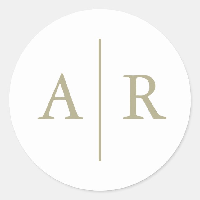 Sage Minimalist Elegant Envelope Seal,  Classic Round Sticker (Front)