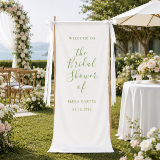 Sage Minimalist Wedding Bridal Shower Welcome Sign