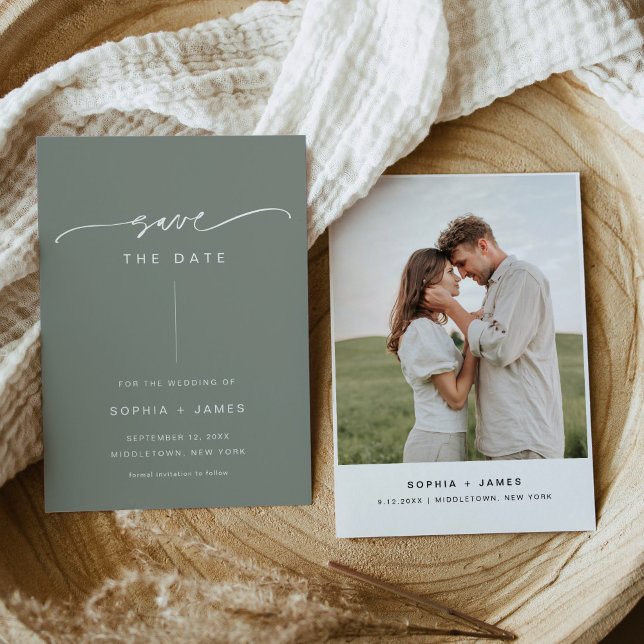 SAGE Minimalist Wedding Save the Date Card (Creator Uploaded)