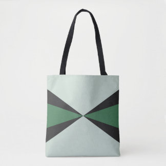 Sage Mint Black Forest Green Retro Starburst Tote Bag