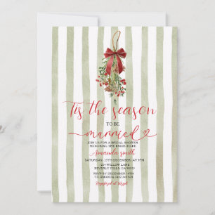 Sage Mistletoe Tis The Season to Be Married  Invitation
