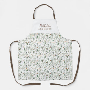 Sage modern minimal botanical elegant personalized apron