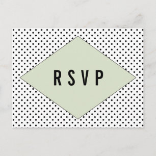 Sage Modern Polka Dots RSVP Postcard