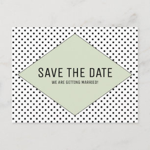 Sage Modern Polka Dots Save the Date Announcement Postcard