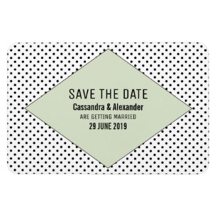 Sage Modern Polka Dots Save the Date Magnet