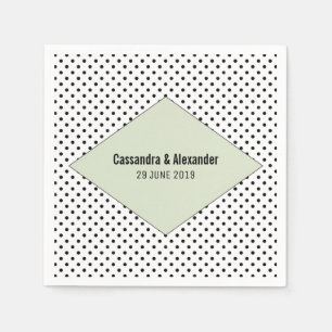 Sage Modern Polka Dots Wedding Napkin