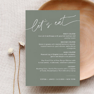 SAGE Modern Wedding Dinner Menu 5x7 Invitation