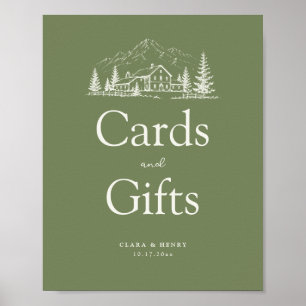 Sage Mountain Wedding Cards Gifts Sign