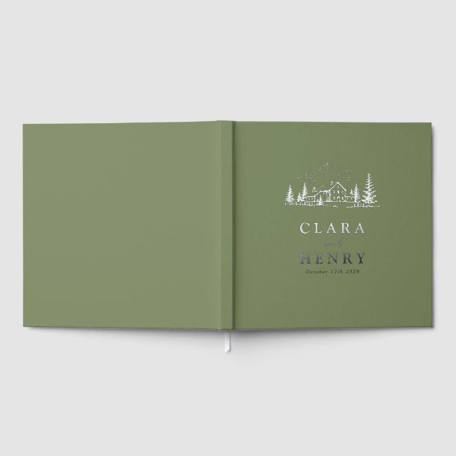 Sage Mountain Wedding Guest Book (Full)