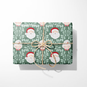 Sage Mr. & Mrs. Claus Christmas Wrapping Paper