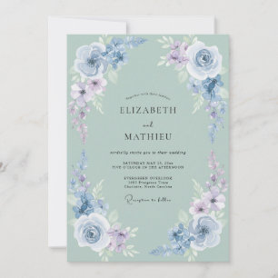 Sage Muted Nature Wedding Invitation