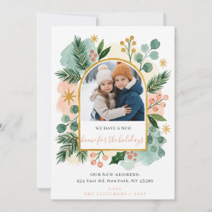 Sage New Home for Holidays Photo Moving Holiday Card