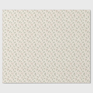 Sage Noel Botanical Christmas Wrapping Paper