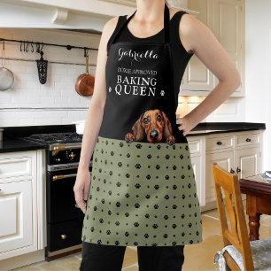 Sage Olive Dachshund Dog Custom  Apron