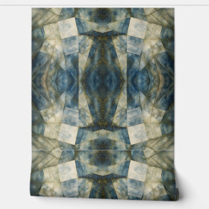 Sage Olive Green Gold Geometric Abstract Natural Wallpaper