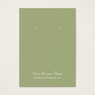 Sage Olive Green Plain Simple Custom Earring Card
