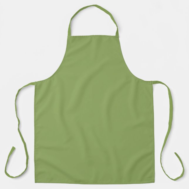 Sage Olive Green Solid Colour  Apron (Front)
