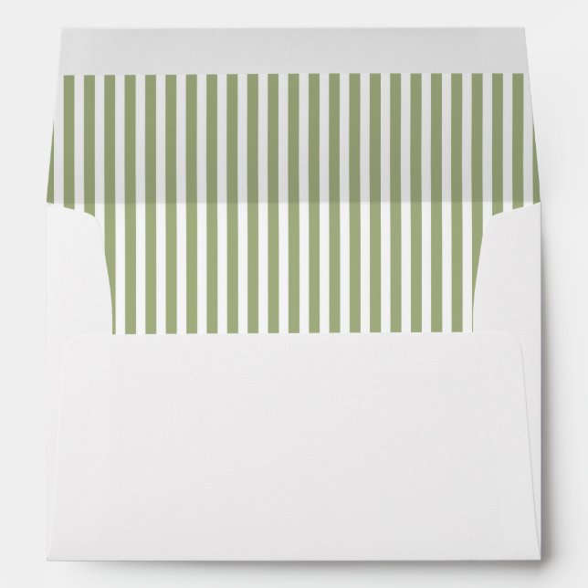Sage Olive Green Stripe Lined Envelope (Back (Bottom))