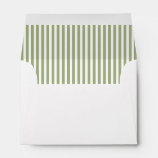 Sage Olive Green Stripe Lined Envelope