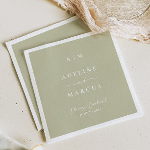 Sage Olive Green Wedding Napkin
