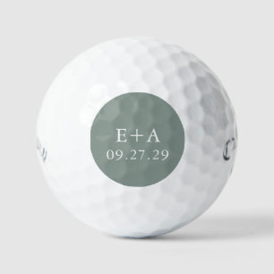 Sage Olive Green Wedding Personalised Golf Balls