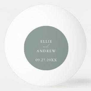 Sage Olive Green Wedding Personalised Ping Pong Ball