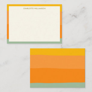 Sage Orange Border Name Custom Gift Enclosure Card