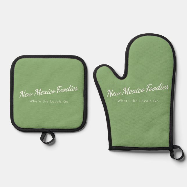 Sage Oven Mitt & Potholder Set or individual (Front)