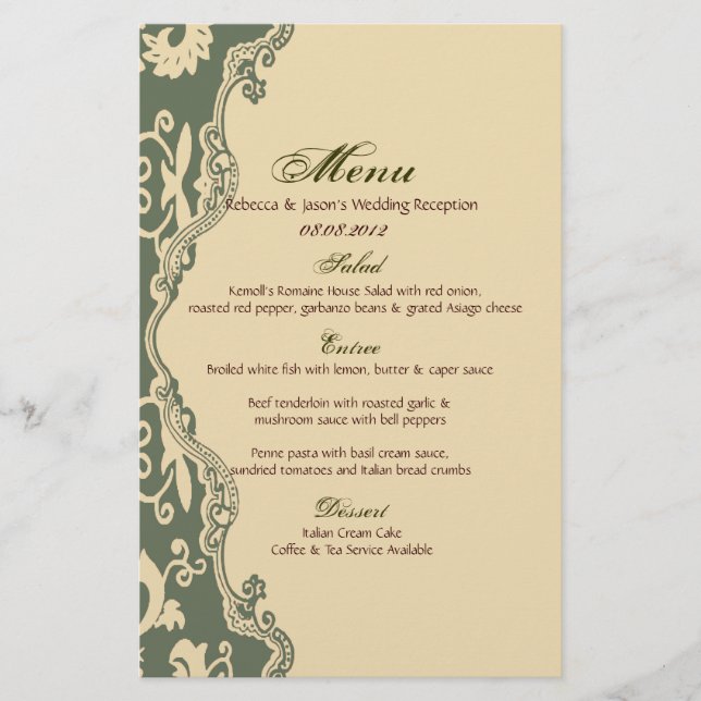 sage paisley vintage western country wedding (Front)