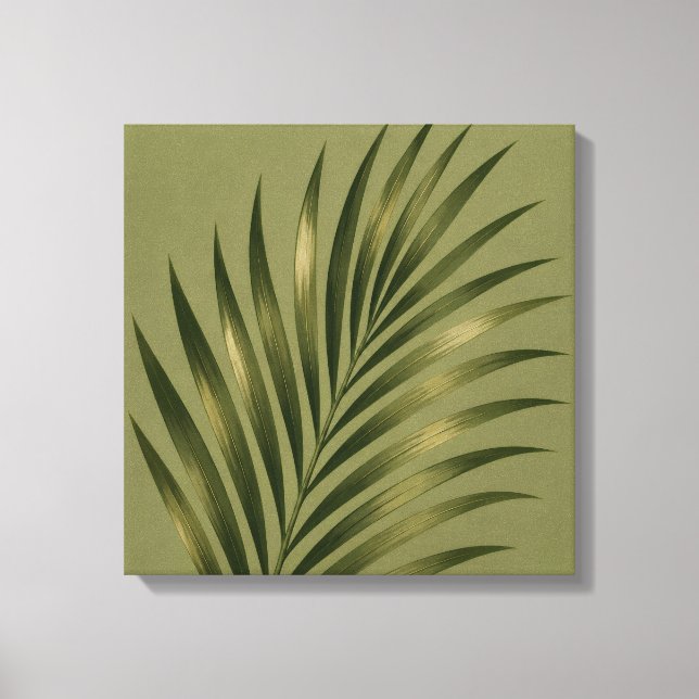 Sage Palm Serenity Minimalist  Canvas Print (Front)