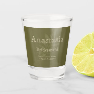 Sage Personalised Bridesmaid Shot Glass