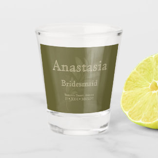 Sage Personalised Bridesmaid Shot Glass