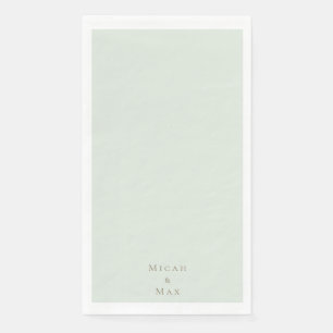 Sage Personalised Wedding Gold Text Napkin