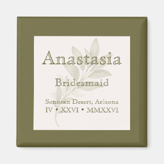 Sage Personalized Bridesmaid Name Magnet