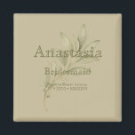 Sage Personalized Bridesmaid Shot Glass Magnet<br><div class="desc">Celebrate your bridal party with this elegant personalized bridesmaid shot glass, featuring a custom name design set against a sophisticated sage green background. This stylish and meaningful keepsake makes a perfect gift for bridesmaids, maid of honor, or any special member of your wedding party. The minimalist design combines a refined...</div>