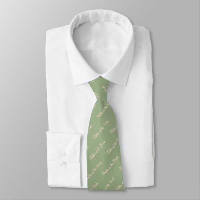 Sage Pink Father of the Bride  Tie (Tied)