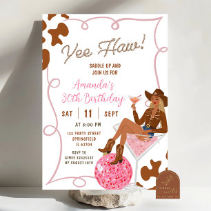 Sage Pink Stripe Pasta Night Birthday Dinner Invitation