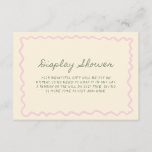 Sage Pink Whimsical Handwritten Display Shower Enclosure Card