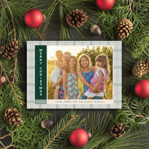 Sage Plaid Sidebar Holiday Card