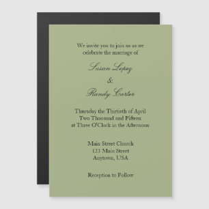 Sage Plain Simple Magnetic Wedding Invitation