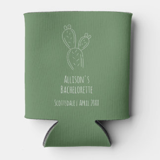 Sage Prickly Pear Cactus Bachelorette Can Cooler