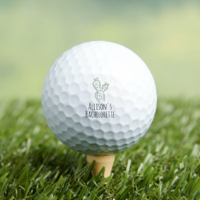 Sage Prickly Pear Cactus Bachelorette Golf Ball (Insitu Tee)