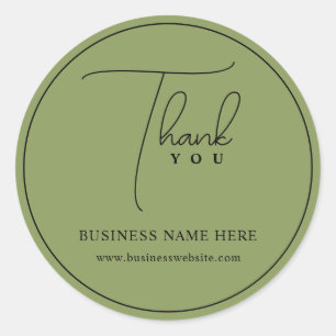 Sage Professional Thank You Business Event Classic Round Sticker