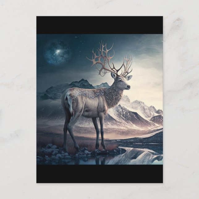 Sage reindeer postcard (Front)