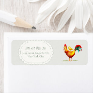 Sage Rooster Chick Baby Shower Return Address