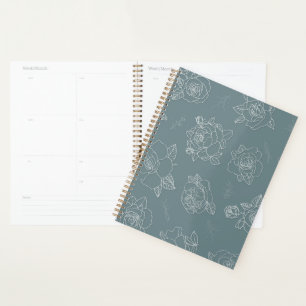 Sage Rose Line-Art Planner