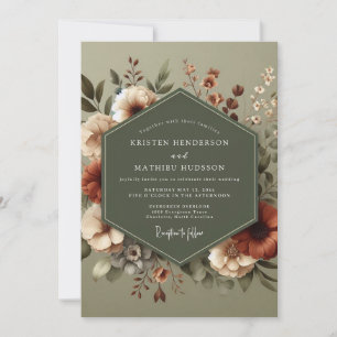 Sage Russet Autumnal Wedding Invitation